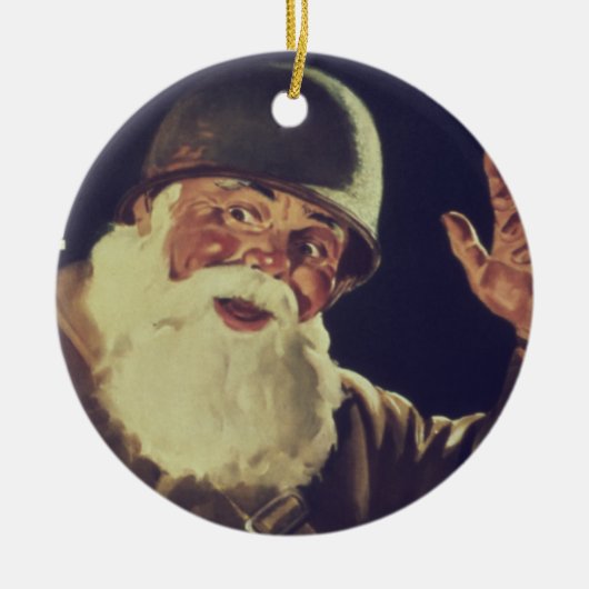  WWWII Santa Keramisch Ornament (Voorkant)