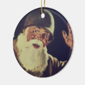  WWWII Santa Keramisch Ornament (Links)