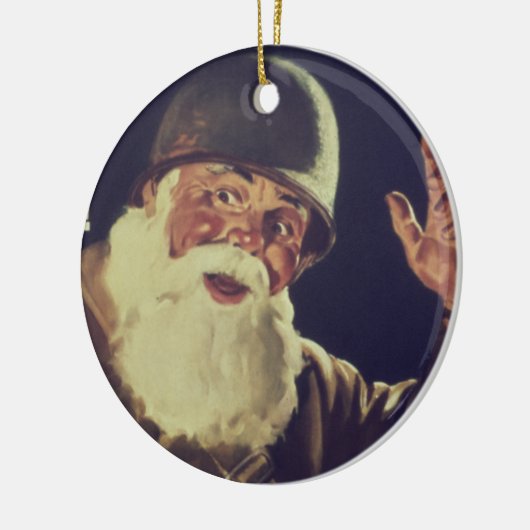  WWWII Santa Keramisch Ornament (Links)