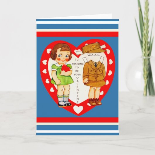 WWWII-Valentijn van het WWII-leger voor vrouwen Feestdagen Kaart (Voorkant)