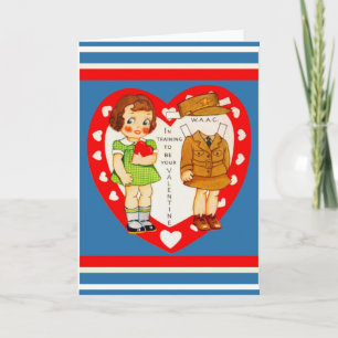 WWWII-Valentijn van het WWII-leger voor vrouwen Feestdagen Kaart