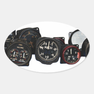  WWWII-vliegwijzerplaten Ovale Sticker