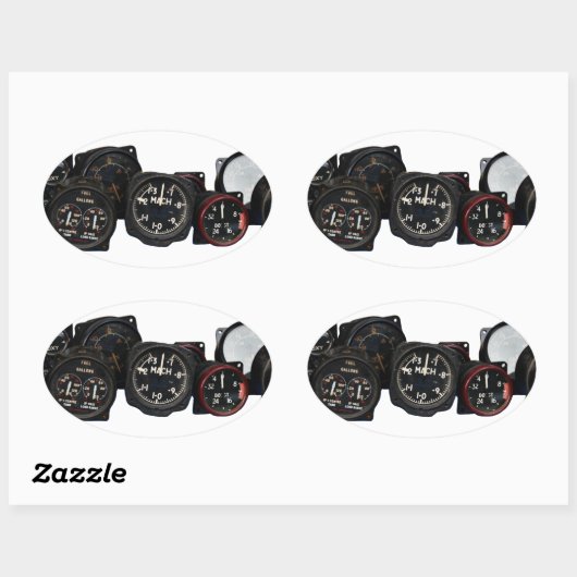  WWWII-vliegwijzerplaten Ovale Sticker (Vel)