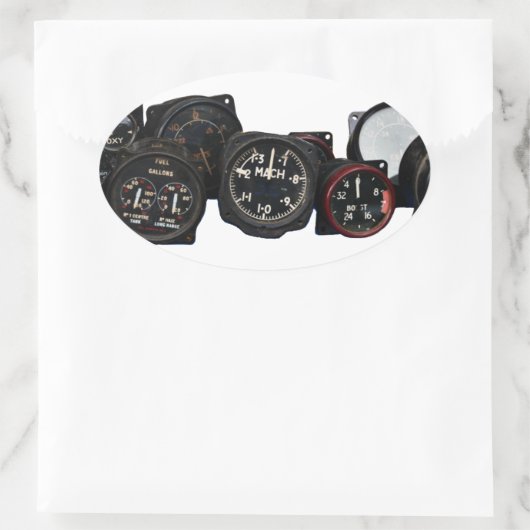  WWWII-vliegwijzerplaten Ovale Sticker (Tas)