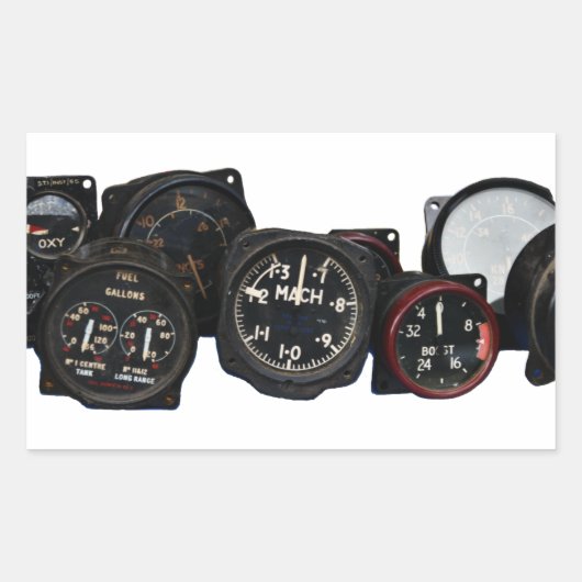 WWWII-vliegwijzerplaten Rechthoekige Sticker (Voorkant)