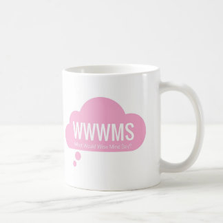 WWWMS? Roze gedachte cloud DBT slogan Koffiemok