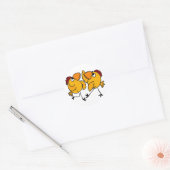 WX- Dancing Chicken Cartoon Ronde Sticker (Envelop)