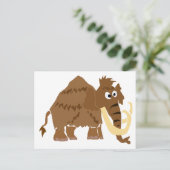 WX- Funny Wooly Mammoth Primitive Art Briefkaart (Staand voorkant)