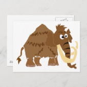 WX- Funny Wooly Mammoth Primitive Art Briefkaart (Voorkant / Achterkant)