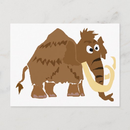 WX- Funny Wooly Mammoth Primitive Art Briefkaart (Voorkant)