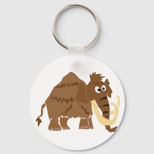WX- Funny Wooly Mammoth Primitive Art Sleutelhanger (Voorkant)
