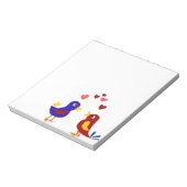 WX - Kleurrijke Tortelduifjes Primitieve Kunst Notitieblok (Linkerzijde)