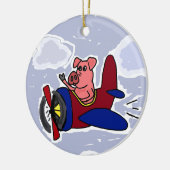 WX- vliegpik in Cartoon van het vliegtuig Keramisch Ornament (Links)