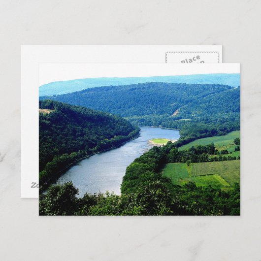 Wyalusing Pa eindeloze Mountain River Photo Briefk Briefkaart (Voorkant / Achterkant)