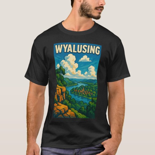 Wyalusing rivier uitzicht Wisconsins uitzicht op d T-shirt (Voorkant)