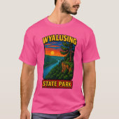 Wyalusing State Park Wisconsin Sunset Overlook Mis T-shirt (Voorkant)