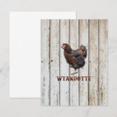 Wyandotte Chicken Bedankkaart (Voorkant / Achterkant)