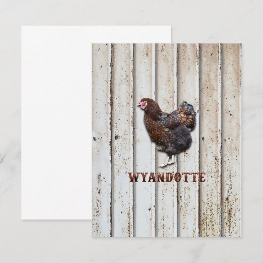 Wyandotte Chicken Bedankkaart (Voorkant / Achterkant)