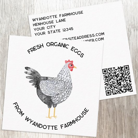 Wyandotte Chicken Boerderij Eggs QR-code Vierkante Visitekaartje