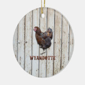Wyandotte Chicken Keramisch Ornament (Links)