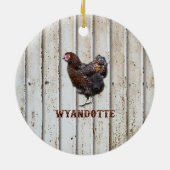 Wyandotte Chicken Keramisch Ornament (Achterkant)