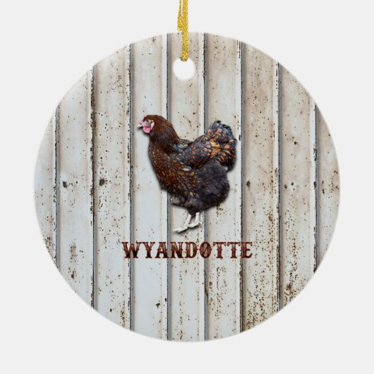 Wyandotte Chicken Keramisch Ornament (Achterkant)
