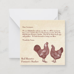 Wyandotte Chickens Elegant Custom Message  Notitiekaartje