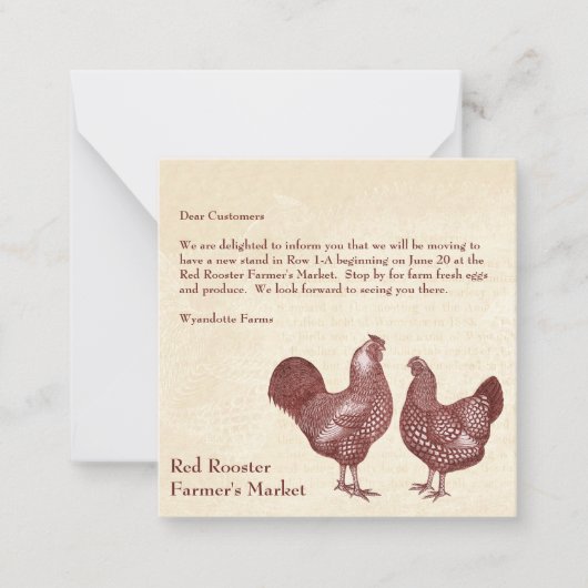 Wyandotte Chickens Elegant Custom Message Notitiekaartje (Voorkant)