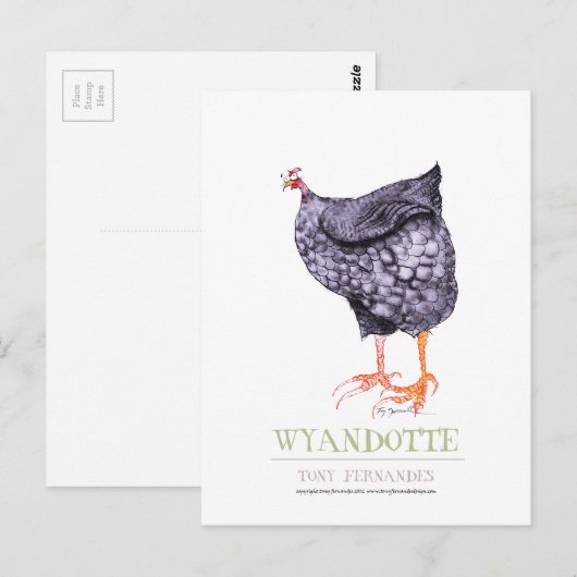 WYANDOTTE HEN, Tony Fernandes Briefkaart (Voorkant / Achterkant)