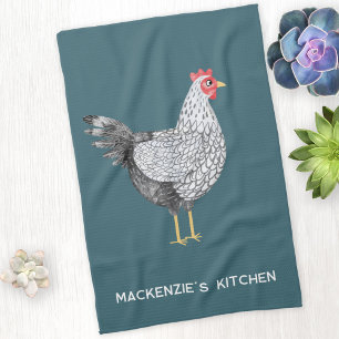 Wyandotte Kip Fun Gepersonaliseerde Aquarel Theedoek