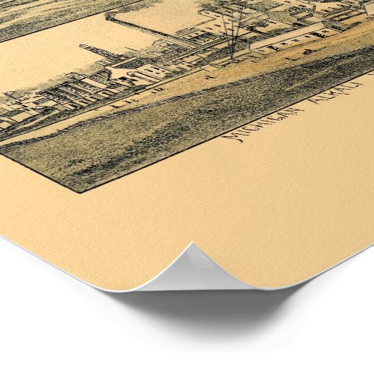 Wyandotte, MI Panorama Map - 1896 Poster (Hoek)