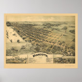 Wyandotte, MI Panorama Map - 1896 Poster (Voorkant)