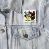 Wyandotte: Rooster Assortment Vierkante Button 5,1 Cm (In situ)