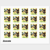 Wyandotte: Rooster-evaluatie Vierkante Sticker (Vel)