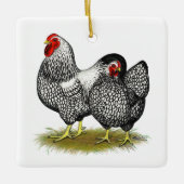 Wyandotte: Silver Pair Keramisch Ornament (Voorkant)