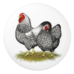 Wyandotte: Silver Pair Keramische Knop