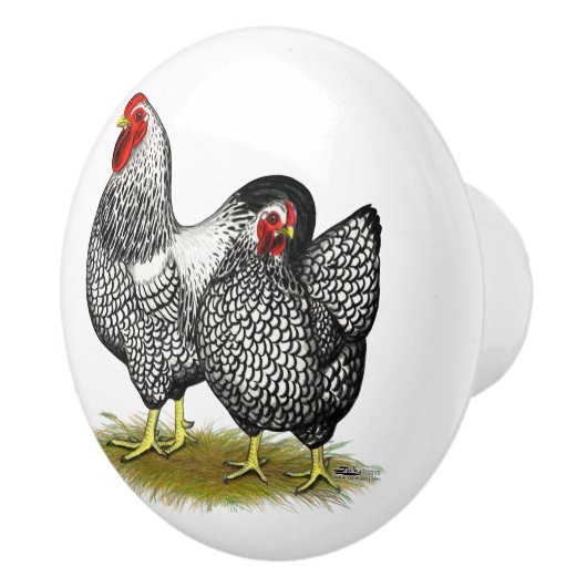 Wyandotte:  Silver Pair Keramische Knop (Rechts)