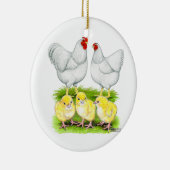 Wyandotte White Chicken Family Keramisch Ornament (Rechts)