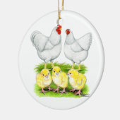 Wyandotte White Chicken Family Keramisch Ornament (Links)