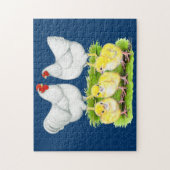 Wyandotte White Chicken Family Legpuzzel (Verticaal)