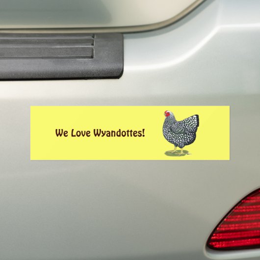 Wyandotte: Zilverlaced hout Bumpersticker (Op auto)