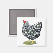 Wyandotte: Zilverlaced hout Magneet (Voorkant / Achterkant)