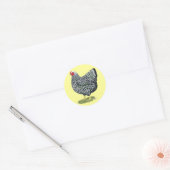 Wyandotte: Zilverlaced hout Ronde Sticker (Envelop)