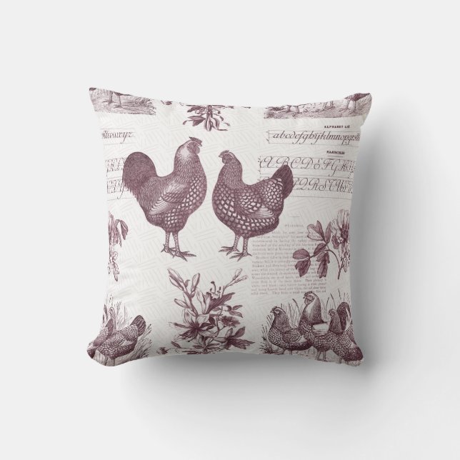 Wyandottes Kip en Haan  Boerderij Kussen (Voorkant)