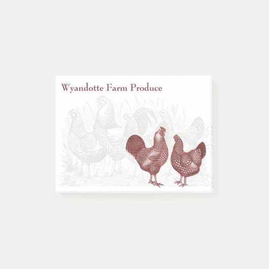 Wyandottes  Red Chickens Country Boerderij Post-it® Notes (Voorkant)