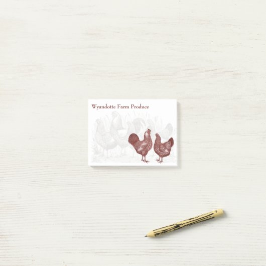 Wyandottes  Red Chickens Country Boerderij Post-it® Notes (Op bureau)