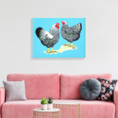 Wyandottes Silver-laced Pair Canvas Afdruk (Insitu (Woonkamer))