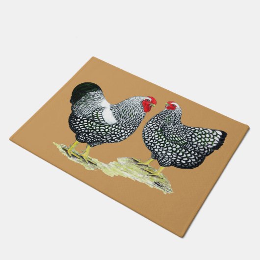 Wyandottes Silver-laced Pair Deurmat (Schuin)