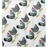 Wyandottes Silver-laced Pair Douchegordijn (Voorkant)