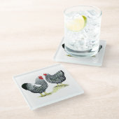 Wyandottes Silver-laced Pair Glazen Onderzetter (Schuin)